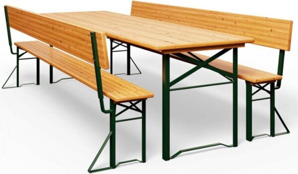 Pivný set PRAKTIK s operadlami, 170cm, hnedá