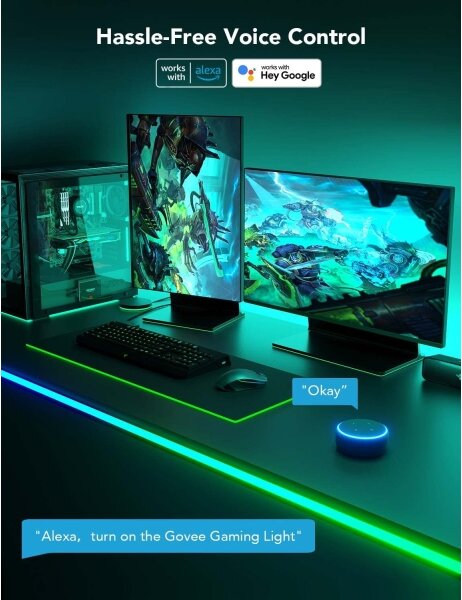 Govee - Neon LED podsvietenie pre stôl 3m RGBIC Wi-Fi