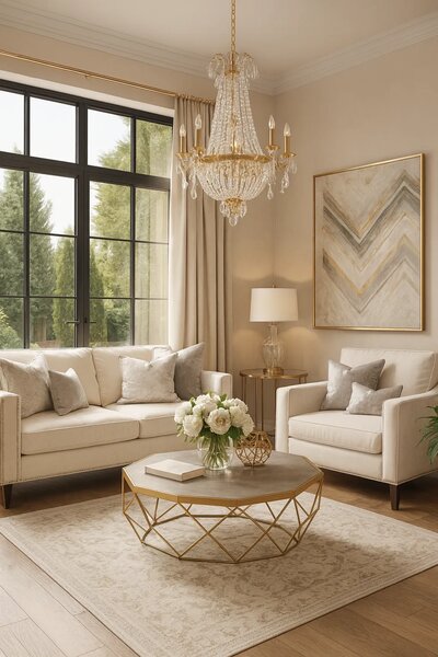 LivinHill Konferenční stolek Glamour 106 cm zlatý/šedý
