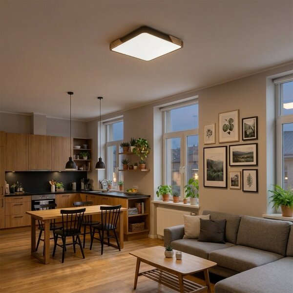 Brilagi - Stmievateľné LED svietidlo PILANA LED/60 W/230 V dub/čierna 56x56 cm + DO