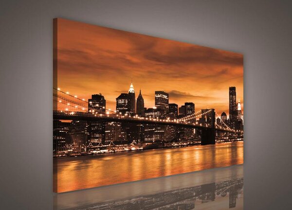 Obraz na plátne, rozmer 100 x 75 cm, Brooklyn Bridge, IMPOL TRADE PP266O1