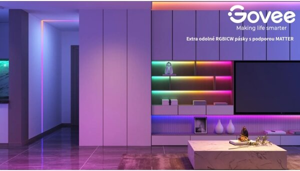 Govee - Wi-Fi RGBICW Smart PRO LED pásik 5m MATTER - extra odolný