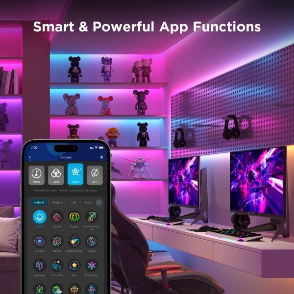 Govee - Wi-Fi RGBICW Smart PRO LED pásik 5m MATTER - extra odolný