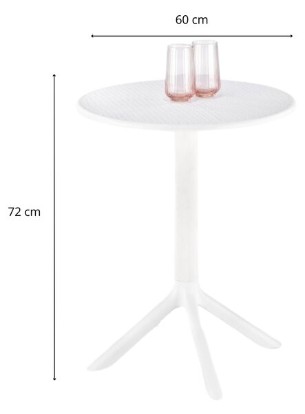 HALMAR Záhradný okrúhly stôl CALVO 60 cm biely