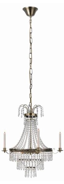 Markslöjd 105157 - Krištáľový luster na reťazi MARIELUND 3xE14/40W/230V mosadz