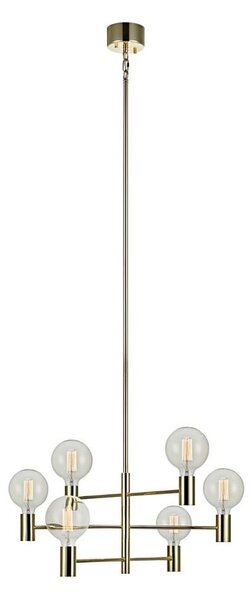Markslöjd 106418 - Luster na tyči CAPITAL 6xE27/60W/230V mosadz