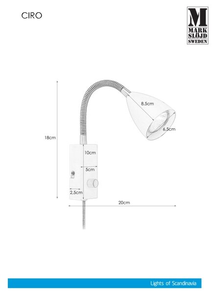 Markslöjd 106588 - Stmievateľné nástenné svietidlo CIRO 1xGU10/7W/230V biela