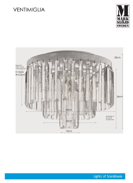 Markslöjd 106563 - Krištáľové stropné svietidlo VENTIMIGLIA 4xE14/40W/230V