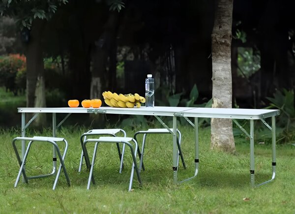 MultiGarden Skládací turistický stůl Veloca 180x60 cm bílý