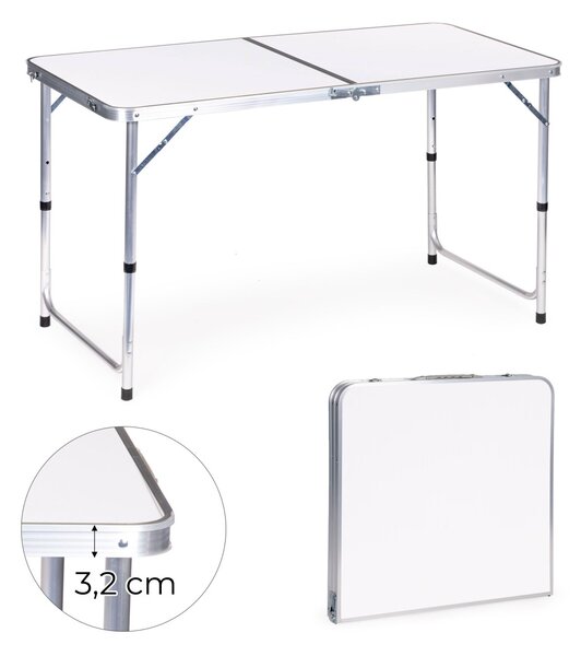 MultiGarden Skládací turistický stůl Veloca 120x60 cm bílý