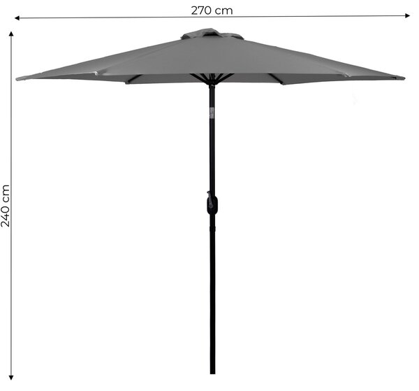 MultiGarden Záhradný slnečník Alissa 270 cm sivý