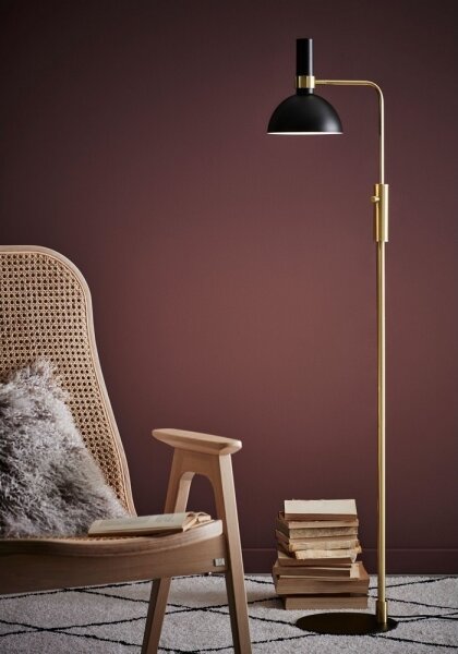 Markslöjd 106972 - Stmievateľná stojacia lampa LARRY 1xE27/60W/230V čierna/zlatá