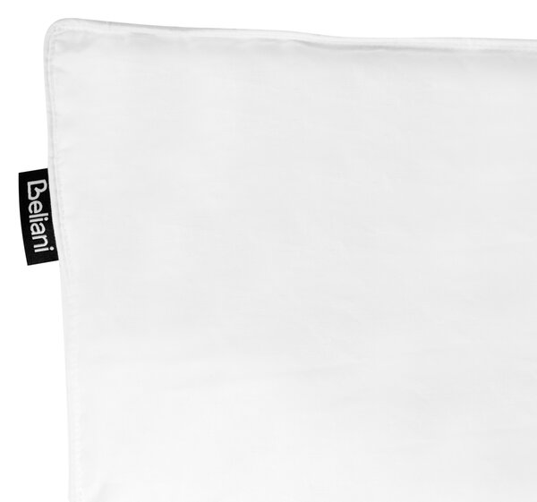 Vankúš biely kačacie perie a páperie 80 x 80 cm bavlnený poťah stredne mäkký