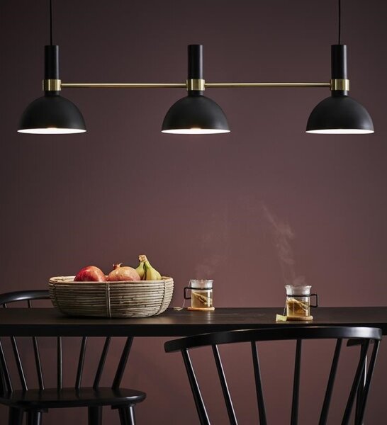 Markslöjd 106971 - Luster na lanku LARRY 3xE27/60W/230V čierna/zlatá
