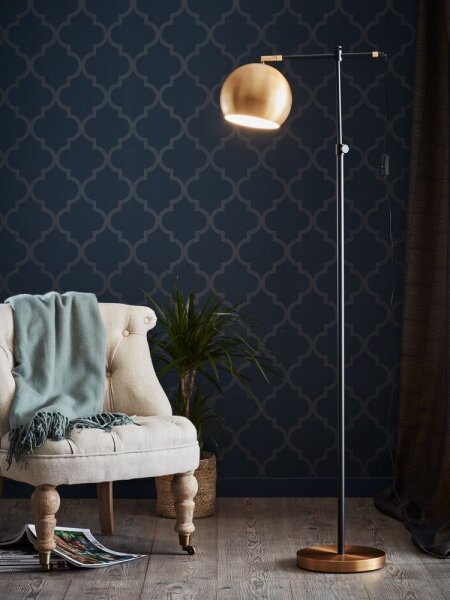 Markslöjd 107231 - Stojacia lampa CHESTER 1xE27/40W/230V čierna/bronz
