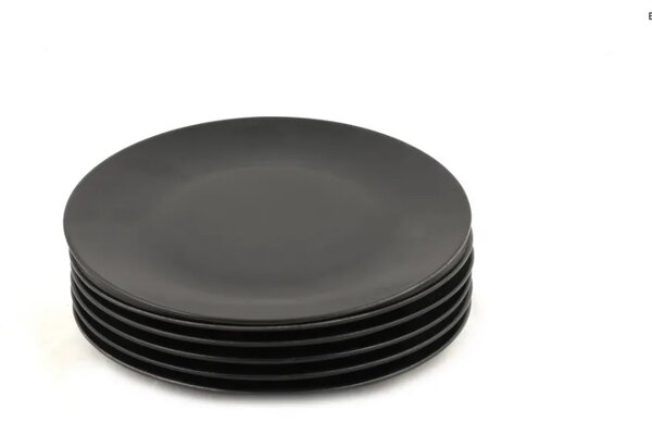 Hermia Keramická sada 6 ks talířů Matte Black 25 cm černá