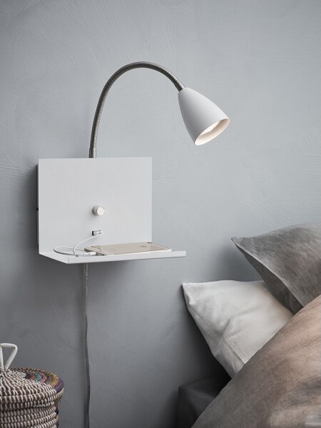 Markslöjd 107140 - Stmievateľné nástenné svietidlo s USB LOGI 1xGU10/7W/230V
