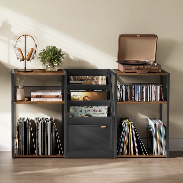 SONGMICS Odkládací stolek na gramofon Vasagle Garma 81 cm černý/hnědý