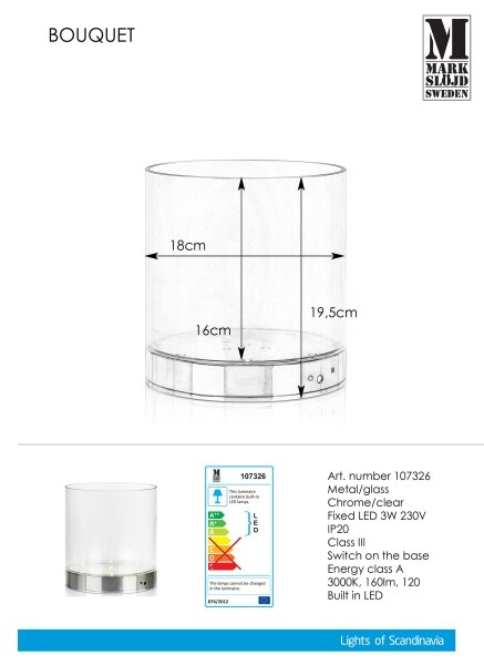 Markslöjd 107326 - LED Stolná lampička BOUQUET LED/3W/230V
