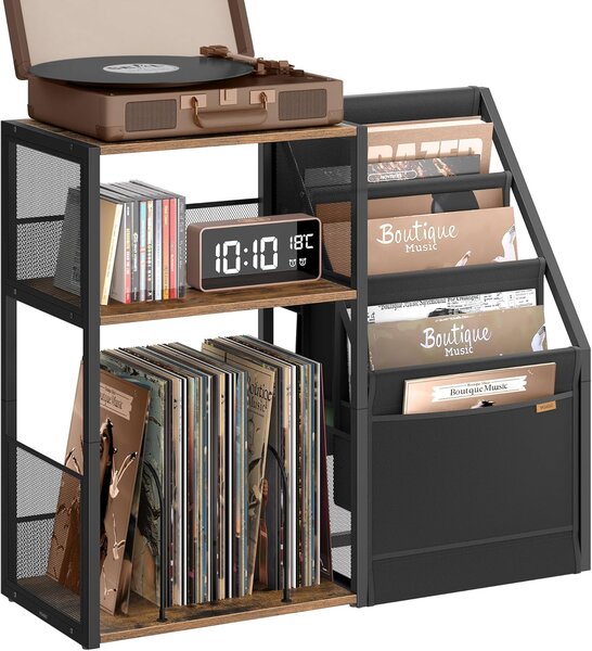 SONGMICS Odkládací stolek na gramofon Vasagle Garma 81 cm černý/hnědý