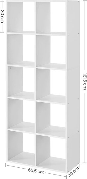 SONGMICS Knižnica Vasagle Broon 65,5 cm biela