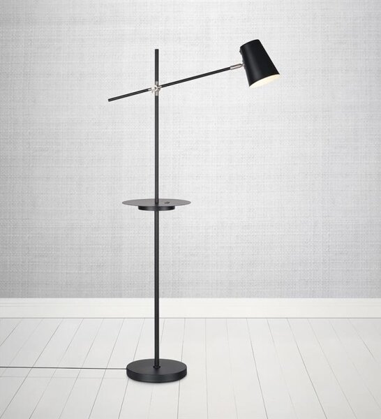 Markslöjd 107307 - Stojacia lampa s USB LINEAR 1xE14/40W/230V