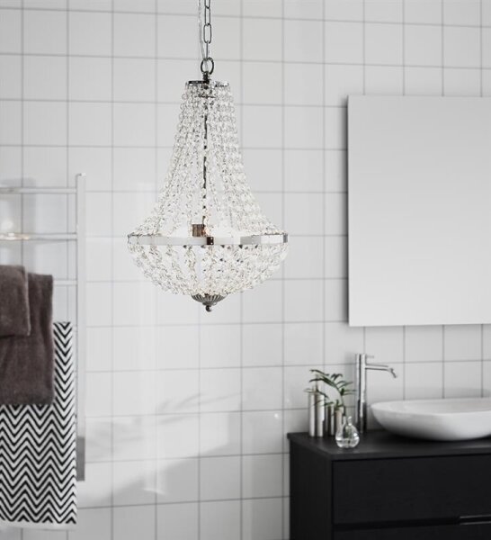Markslöjd 107550 - Krištáľový kúpeľňový luster na reťazi GRÄNSÖ 2xG9/20W/230V