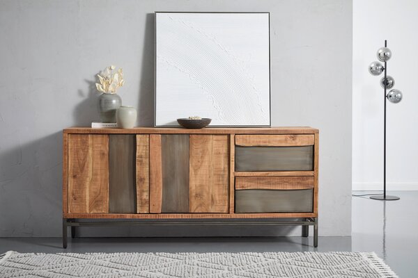 ŠIROKÁ KOMODA, akácia, sivá, farba akácie, 175/80/40 cm Livetastic - Online Only drobný nábytok, Online Only