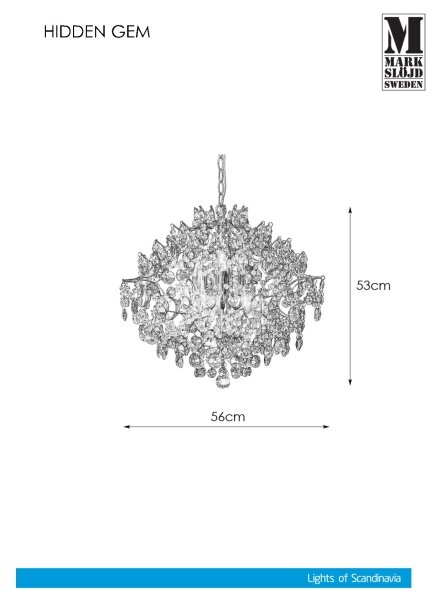Markslöjd 107415 - Krištáľový luster na reťazi HIDDEN 6xE14/40W/230V