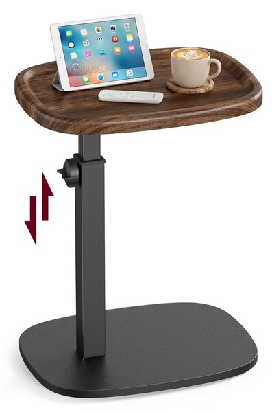 SONGMICS Výškovo nastaviteľný odkladací stolík Vasagle Cujo 40 cm čierny/orech