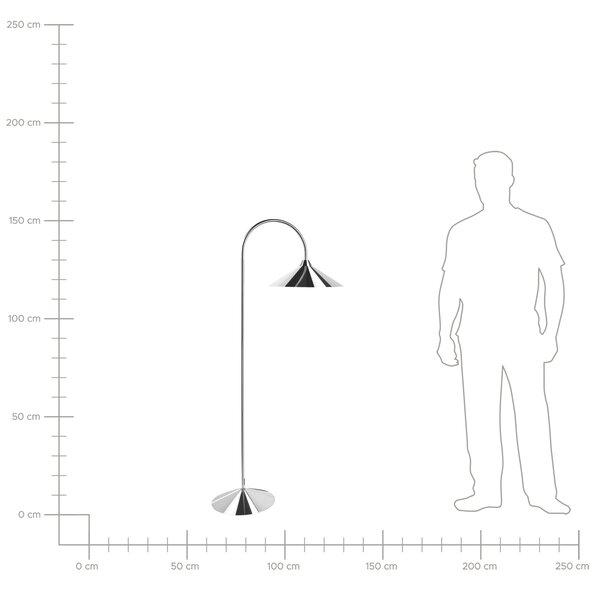 Stojaca lampa strieborná kovové tienidlo a podstavec moderný štýl obývacia izba spálňa