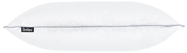 Nízky vankúš na spanie biely trojkomorový kačacie perie a páperie 50 x 60 cm prémiový bavlnený poťah