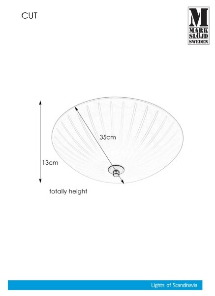 Markslöjd 107758 - Stropné svietidlo CUT 2xE14/40W/230V pr. 35 cm