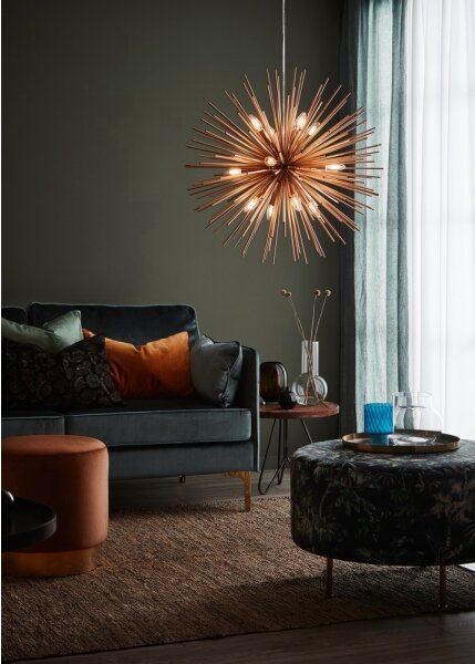 Markslöjd 107752 - Luster na lanku SOLEIL 12xE14/20W/260V rose gold