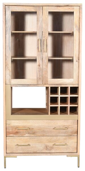 VITRÍNA, mangové drevo, 90/192/40 cm MID.YOU - Sklenené vitríny, Online Only