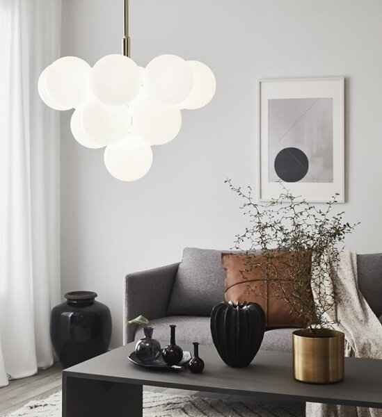 Markslöjd 107903 - Luster na tyči MERLOT 13xG9/20W/230V priemer 56 cm biela/zlatá