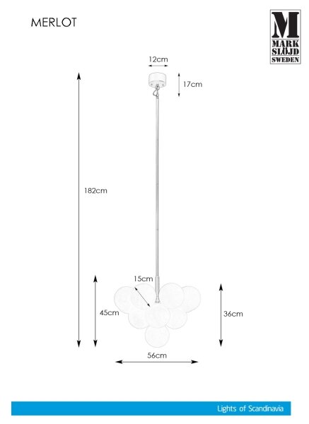 Markslöjd 107903 - Luster na tyči MERLOT 13xG9/20W/230V priemer 56 cm biela/zlatá
