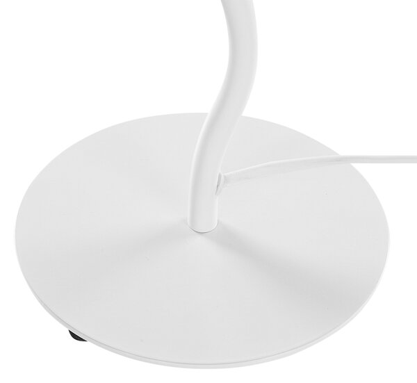 Stolná lampa biely kovový podstavec skladané biele tienidlo moderný minimalistický dizajn obývačka spálňa