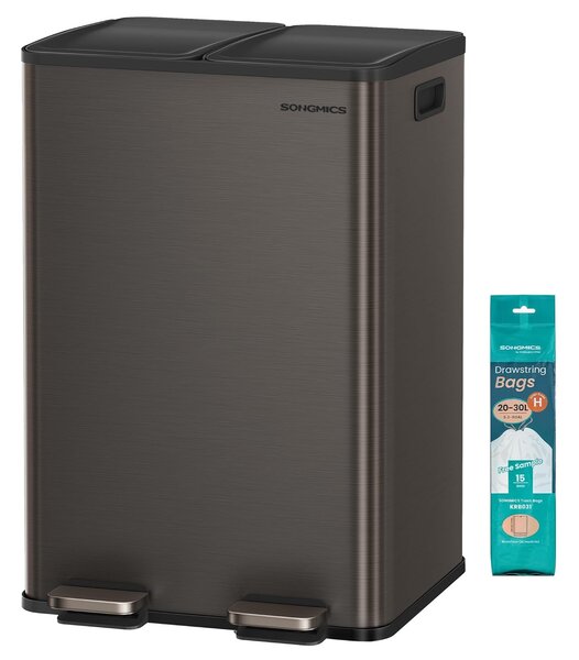 SONGMICS Odpadkový kôš s vekom JORDAN 2x30 L tmavosivý II