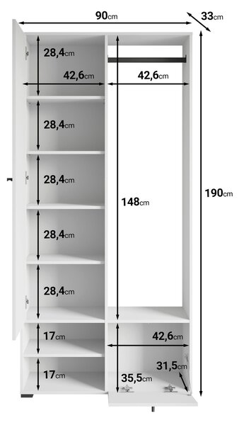 PREDSIEŇOVÝ NÁBYTOK, 90/190/33 cm MID.YOU - Online Only drobný nábytok, Online Only