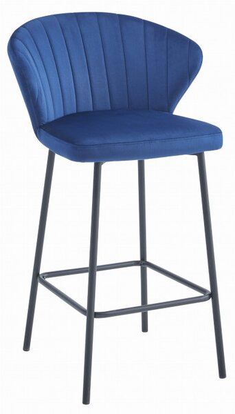 Barová stolička GATTA zamatová granátová (čierne nohy)