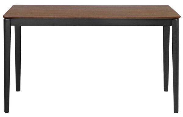 Jedálenský stôl čierna tmavý orech MDF kaučuk 135 x 80 cm obdĺžnikový tvar pre 4 osoby moderný tradičný štýl kuchyňa jedáleň
