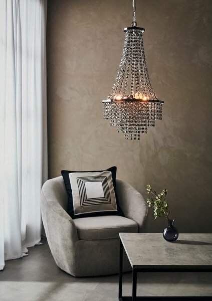 Markslöjd 108124 - Krištáľový luster na reťazi ALLINGTON 3xE14/25W/230V čierna