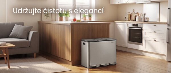 SONGMICS Odpadkový koš s víkem Jordan 3x18 L stříbrný