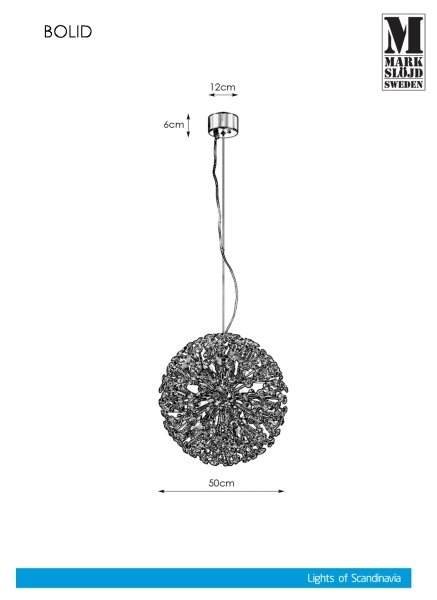 Markslöjd 108101 - Krištáľový luster na lanku BOLID 9xG9/20W/230V
