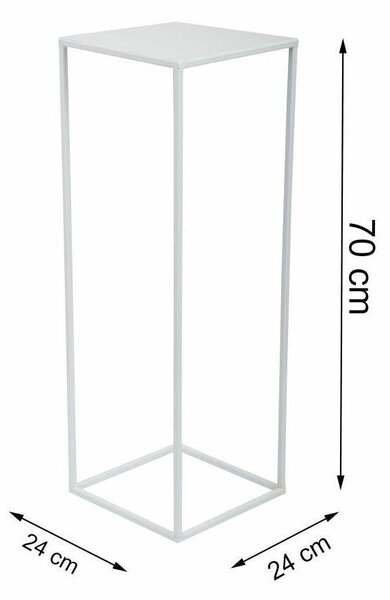 HowHomely Květinový stojan SILVIA 70 cm bílý