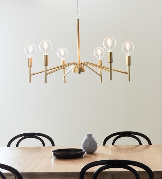 Markslöjd 108210 - Luster na lanku MONARCH 6xE14/18W/230V zlatá