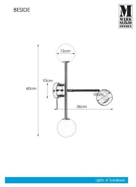 Markslöjd 108256 - Nástenné svietidlo BESIDE 2xG9/20W/230V + 1xGU10/7W/230V chróm
