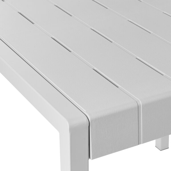 Záhradný jedálenský stôl sivý syntetický materiál 4-miestny odolný voči poveternostným vplyvom terasa