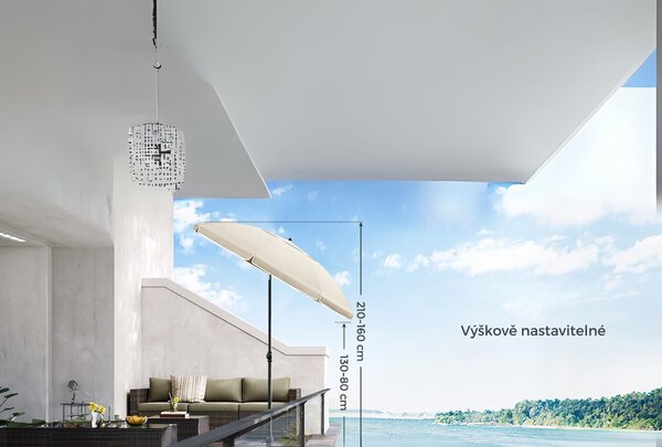 SONGMICS Záhradný slnečník s ochranným obalom UNTRA 160 cm béžový